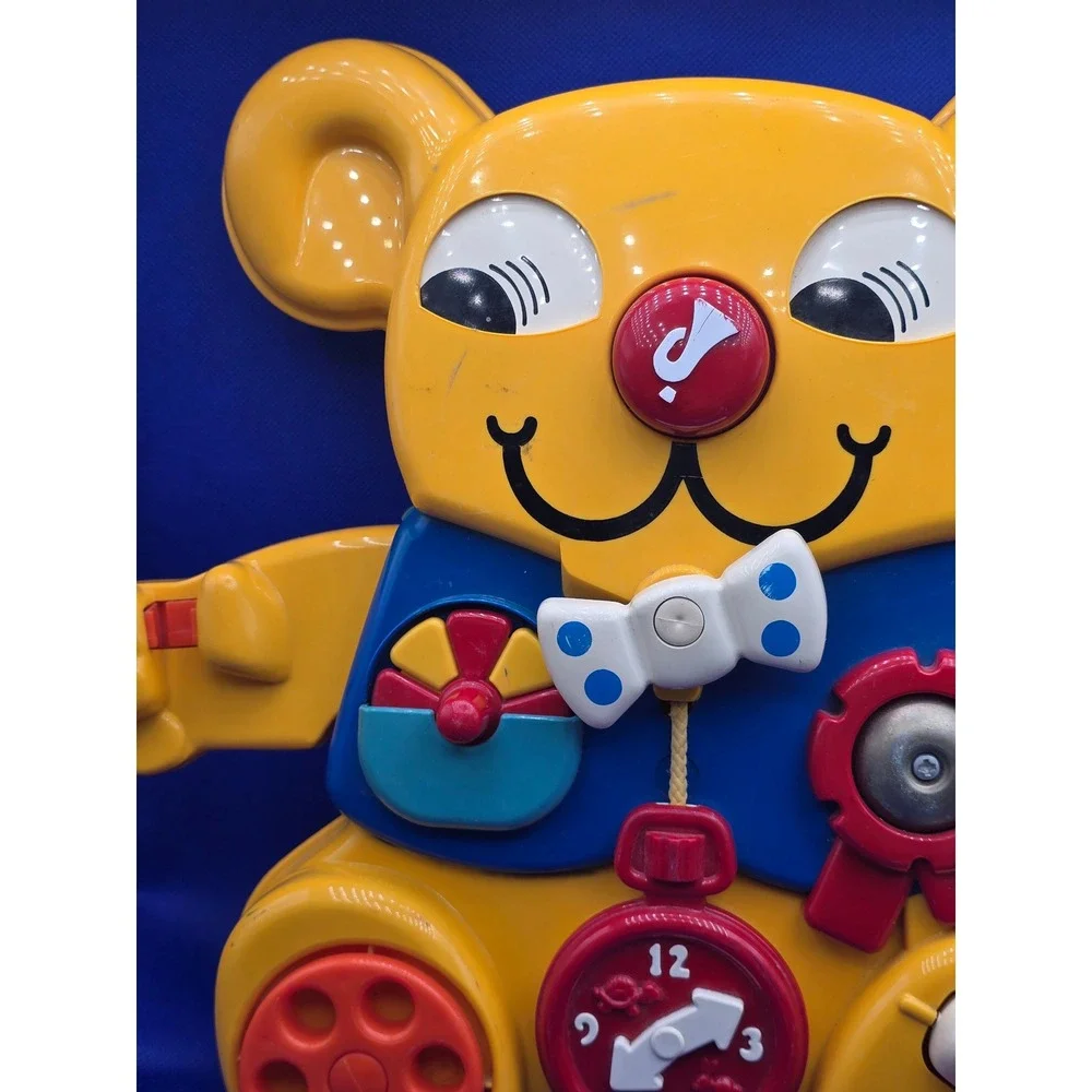 Matchbox Activity Bear Yellow Vintage 1982 Sensory Busy Board Crib Toy Nursery